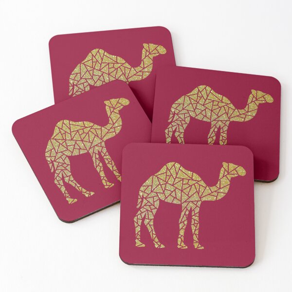 Item preview, Desert inspired geometric ruby and gold, geometric camel designed and sold by CreatEVEdesign.