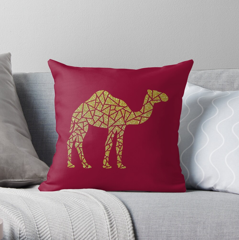 Desert inspired geometric ruby and gold, geometric camel