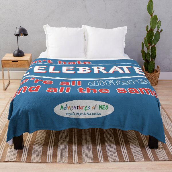Item preview, Adventures of Neo - Don't Hate, Celebrate! (on blue) designed and sold by AdventuresOfNeo.