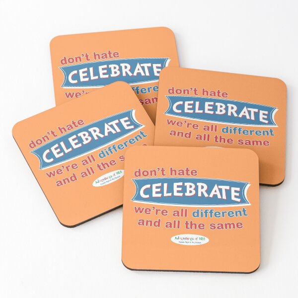 Item preview, Adventures of Neo - Don't Hate, Celebrate! (on orange) designed and sold by AdventuresOfNeo.