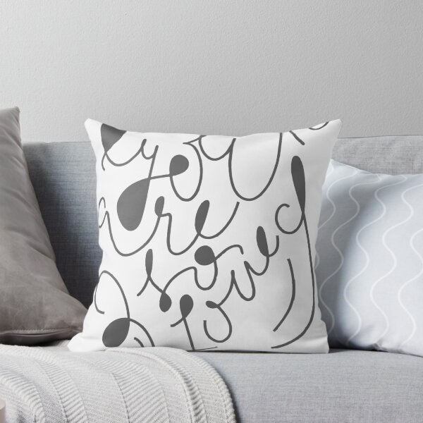 hand letter quote -  you are so loved Throw Pillow