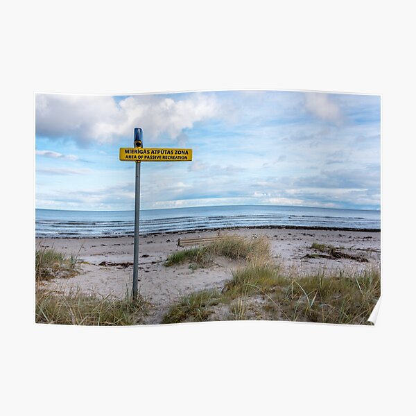 Passive Recreation Sign at a Baltic Sea Beach Poster