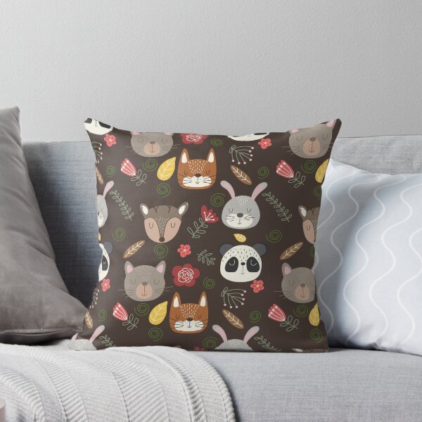 Item preview, Woodland animals kids pattern brown background designed and sold by Arch4Design.