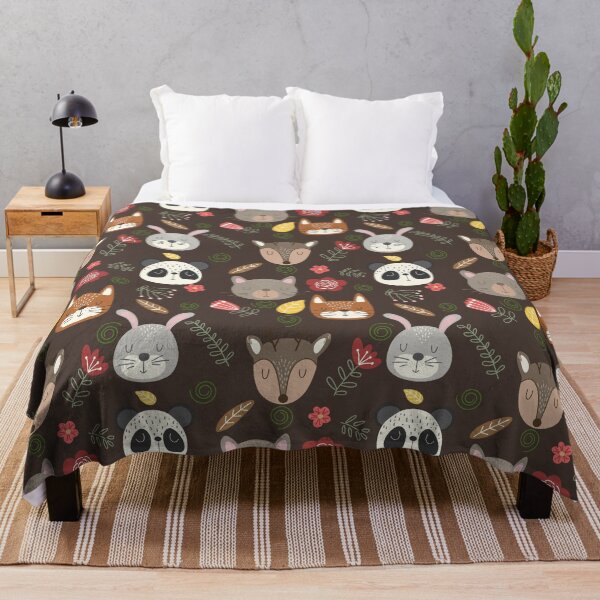 Item preview, Woodland animals kids pattern brown background designed and sold by Arch4Design.