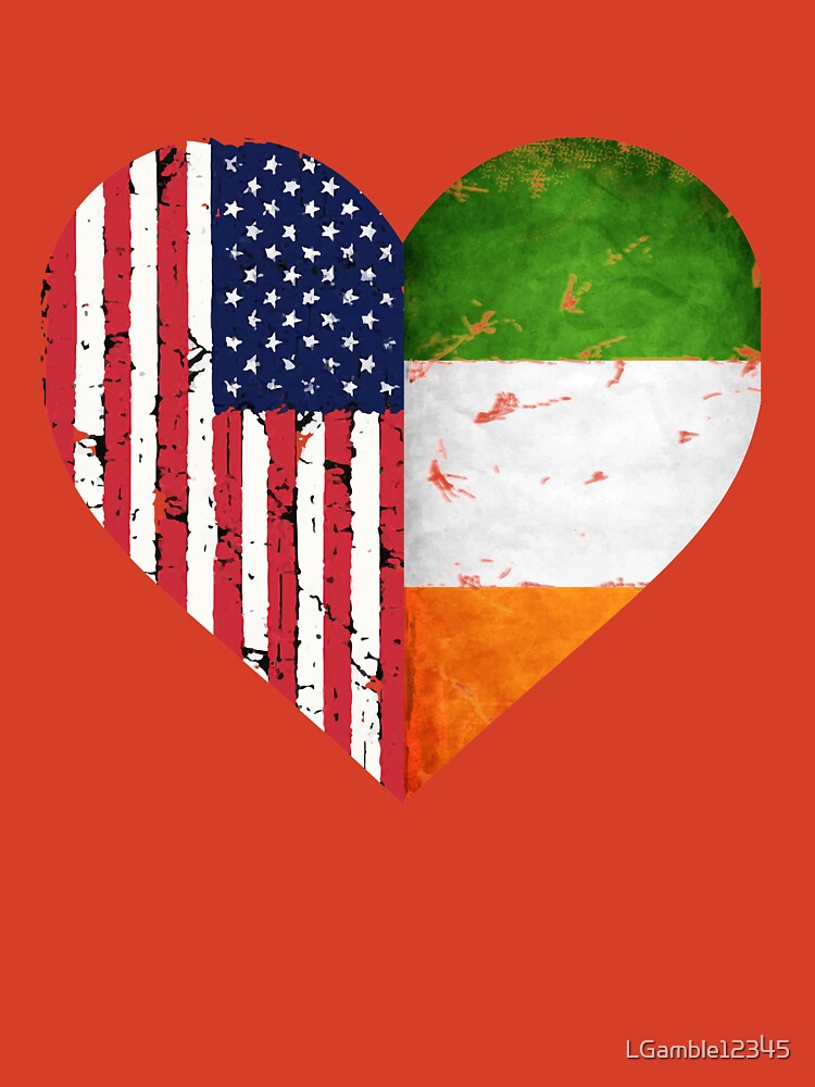 American Irish Flag Heart Valentines Day Gift USA Ireland Tumbler 20oz
