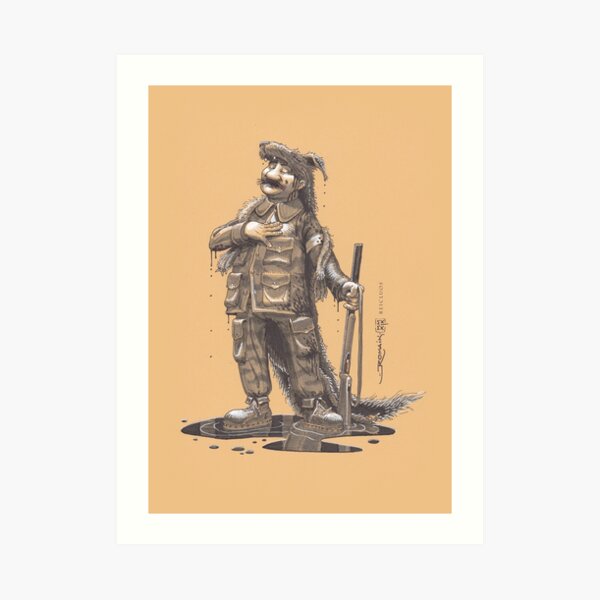 Wolf hunter Art Print