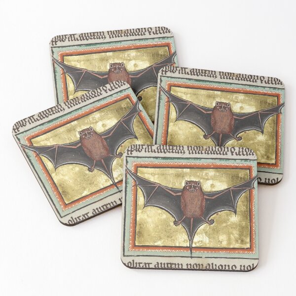 Item preview, BAT Medieval Bestiary, Fantastic Animal in Red Black Gold  designed and sold by BulganLumini.