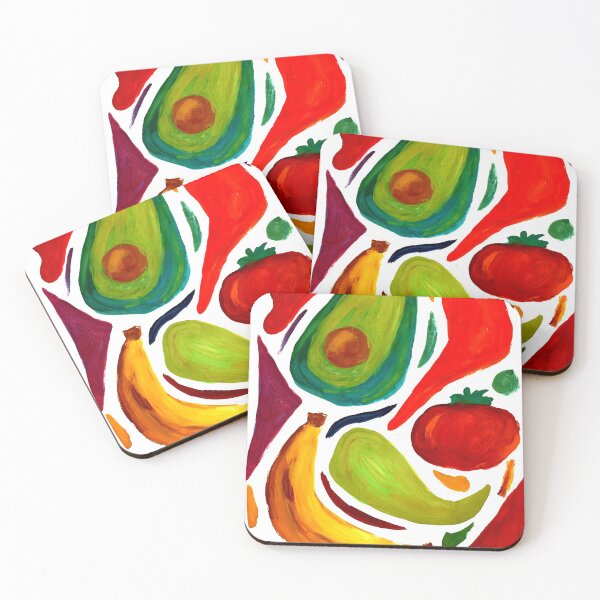 Item preview, Color splatters with vegetables and fruits designed and sold by Rabenkraehe.