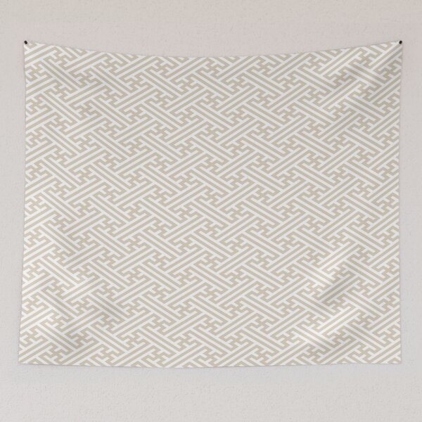 Item preview, Sayagata - Japanese Traditional Pattern - Ivory & White designed and sold by gemgemshop.