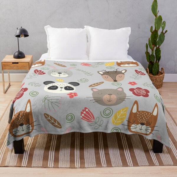 Item preview, Woodland animals kids pattern grey background designed and sold by Arch4Design.