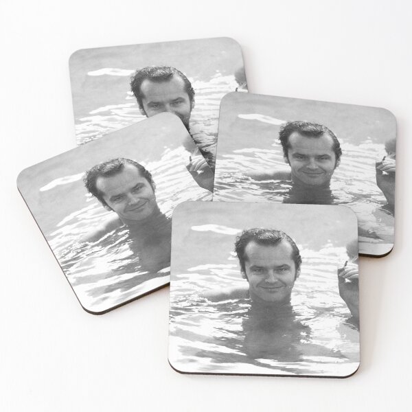 Item preview, Jack Nicholson, Smoking in Pool, Retro Black and White Photograph designed and sold by modernretro.