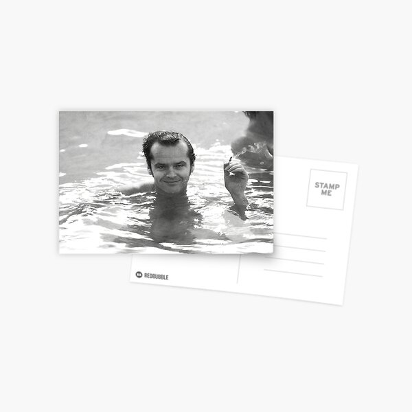 Item preview, Jack Nicholson, Smoking in Pool, Retro Black and White Photograph designed and sold by modernretro.