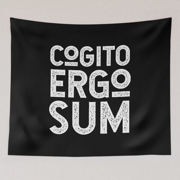 Item preview, Cogito Ergo Sum René Descartes Philosophical Typography in Black and White (I think, therefore I am) designed and sold by kierkegaard.