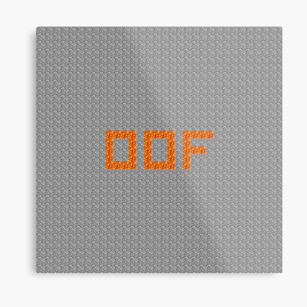 Oof Lava Letters In Stone Blocks Deep Tileable Metal Print By Solarcross Redbubble - stone sign roblox