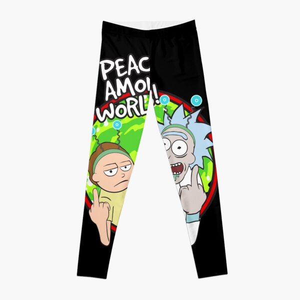 Peace Among Worlds Rick and Morty Funny Flipping Middle Finger shirt Fan Gift Leggings