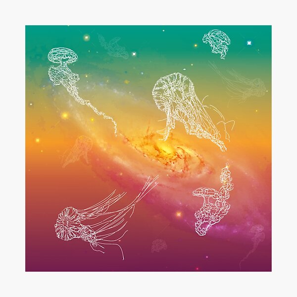 Galactic Rainbow Jellyfish Photographic Print