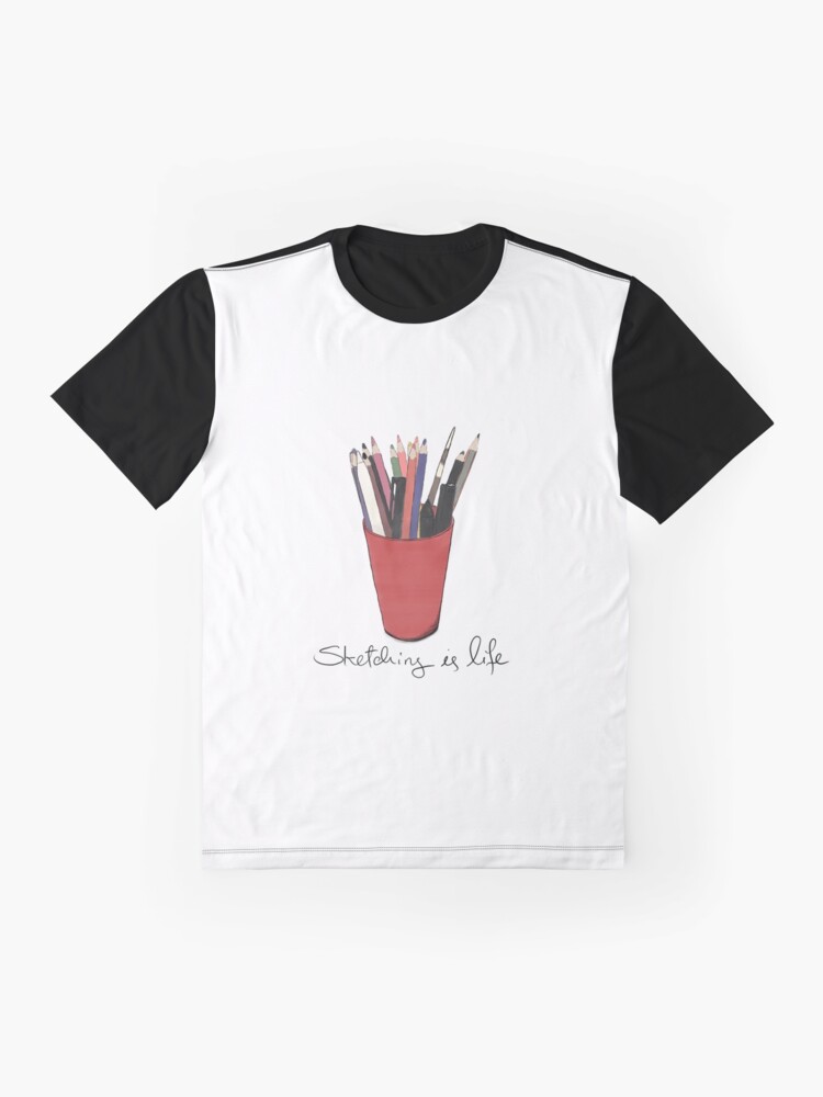 Alternate view of Sketching is Life Graphic T-Shirt