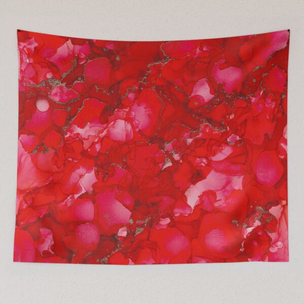 Item preview, Christmas Rose: Original Abstract Alcohol Ink Painting designed and sold by herzart.