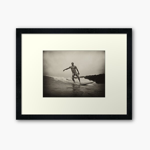 Old school Surfing - Agnes Water - Australia Framed Art Print