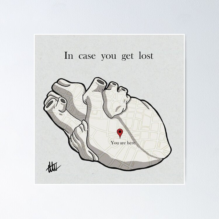 【一点物イラストアート】You already lost HEART【F0号】 In case you get lost.
