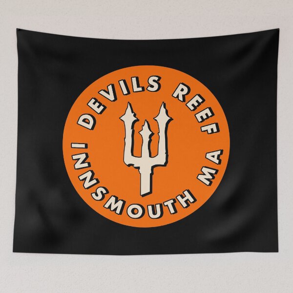 Item preview, Devils Reef Innsmouth Massachusetts - Orange & White designed and sold by MOREDANKMEMES.