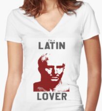 Latin Lover Women's Fitted V-Neck T-Shirt