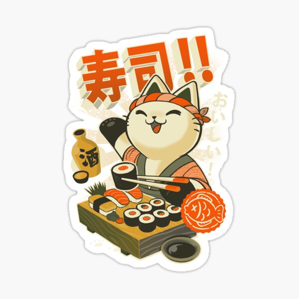 Funny Sticker Cat Decal Meme Foodie Cute Kawaii Stickers Happy Cat