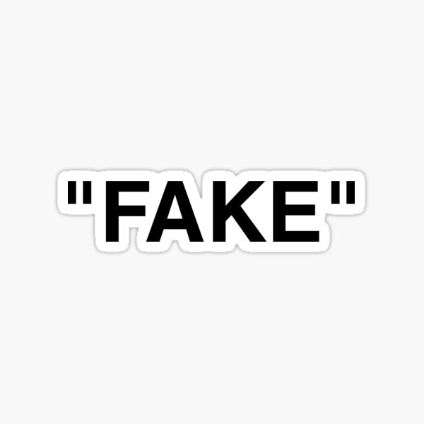 Tilskud damp Solrig Off-White "FAKE"" Sticker by Juniix | Redbubble