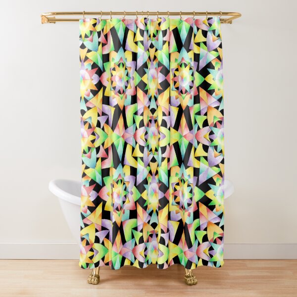 Rainbow Kaleidoscope Mandala Shower Curtain