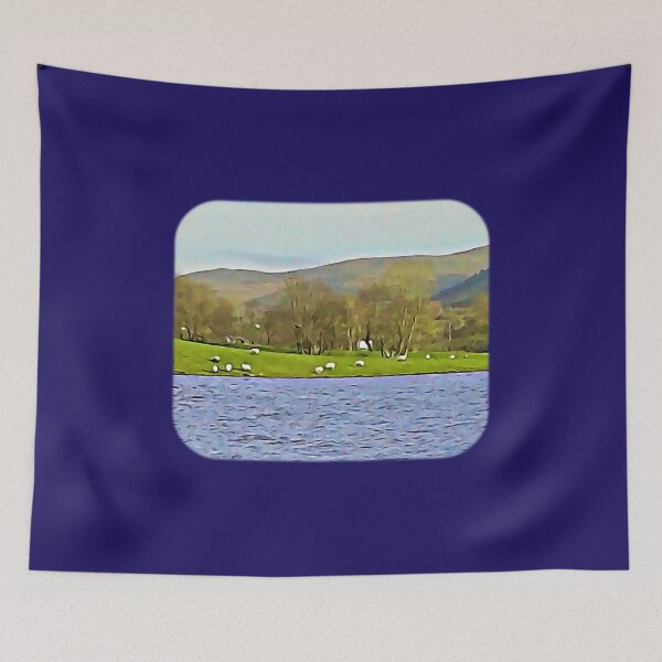 Item preview, Sheep grazing on the shore designed and sold by DAscroft.