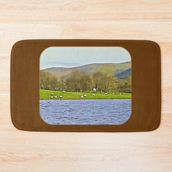 Item preview, Sheep grazing on the shore designed and sold by DAscroft.