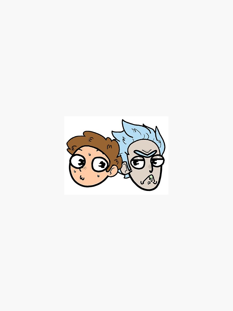 "Rick and Morty Heads" Sticker by Mochiluv Redbubble