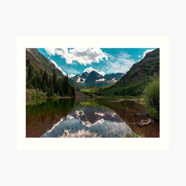 Maroon Bells on a Summer Day Art Print