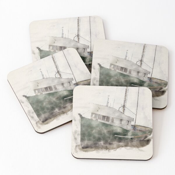Item preview, Old Fishing Boat | Seaside Watercolor Illustration designed and sold by DragonflyDes.