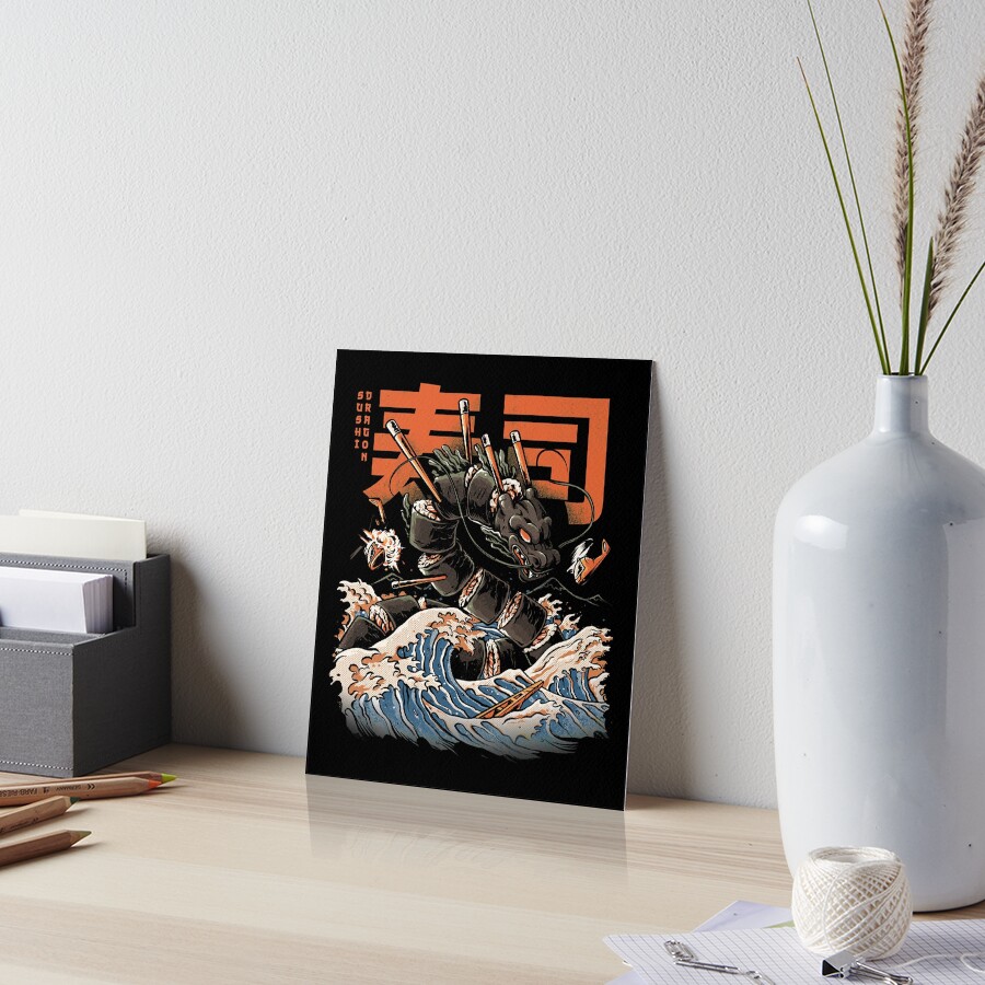 The Black Sushi Dragon Art Board Print
