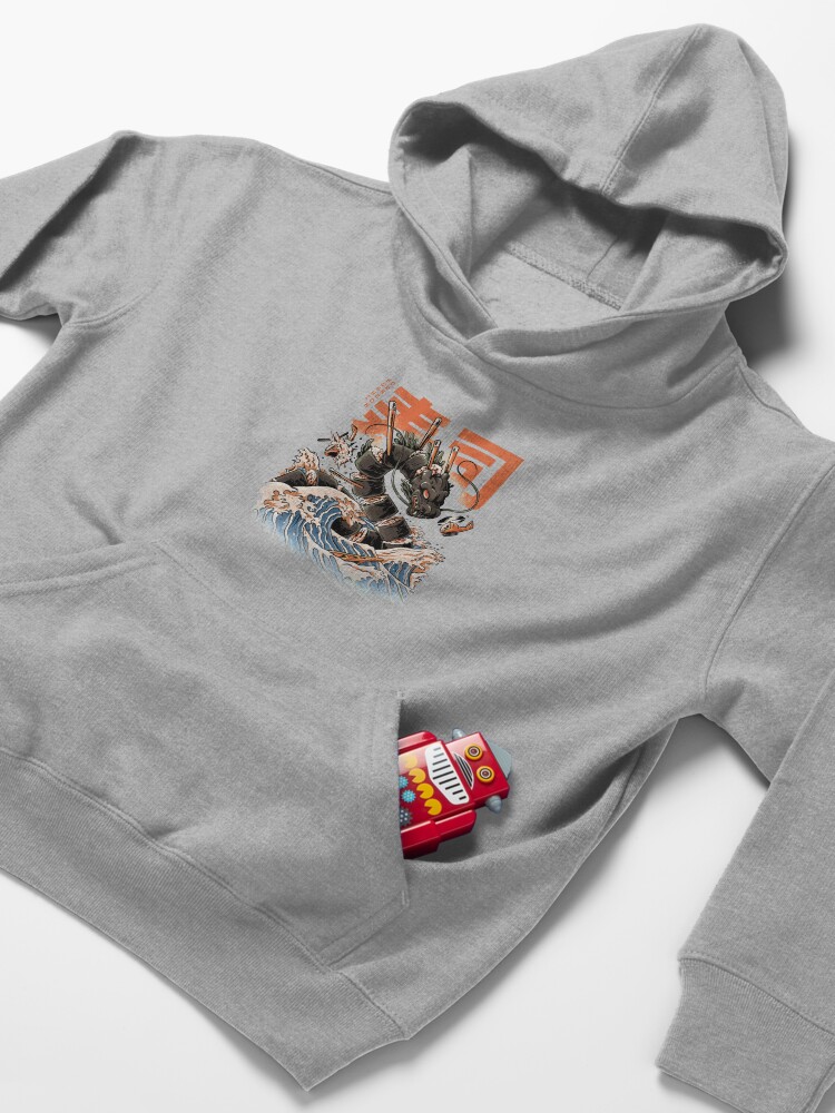 Thumbnail 4 of 5, Kids Pullover Hoodie, The Black Sushi Dragon designed and sold by Ilustrata Design.
