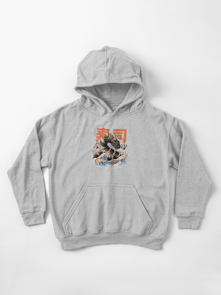 Thumbnail 1 of 5, Kids Pullover Hoodie, The Black Sushi Dragon designed and sold by Ilustrata Design.