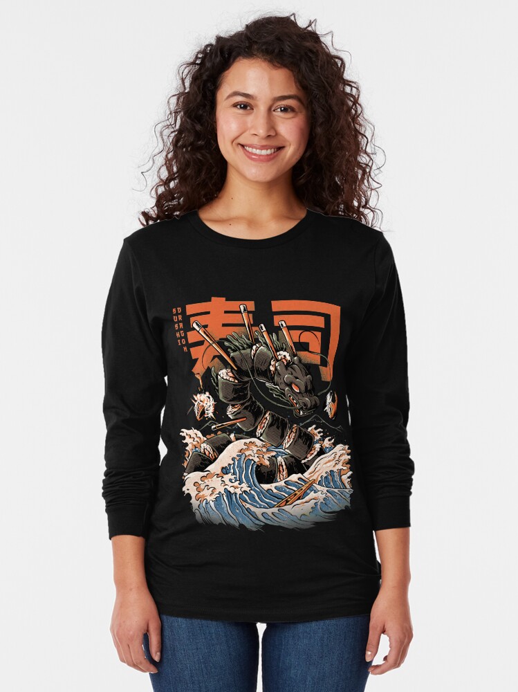 Alternate view of The Black Sushi Dragon Long Sleeve T-Shirt