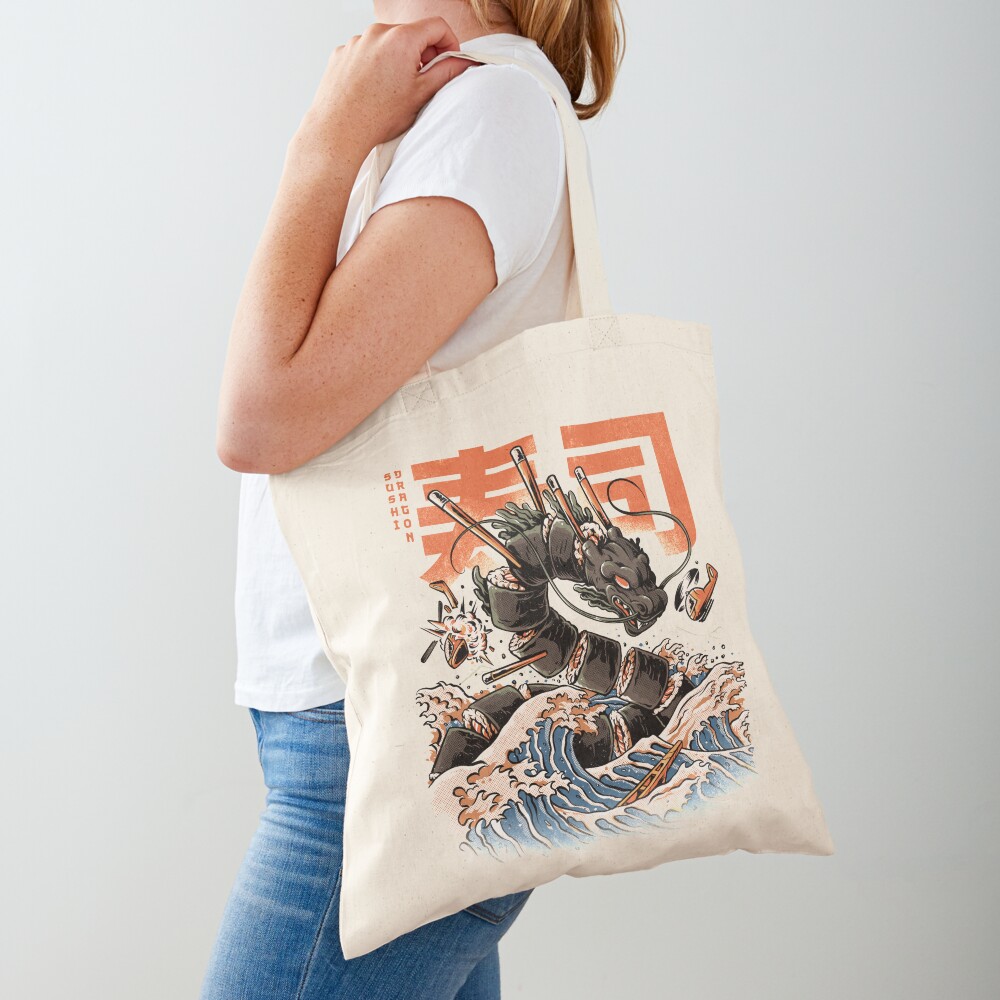 The Black Sushi Dragon Tote Bag