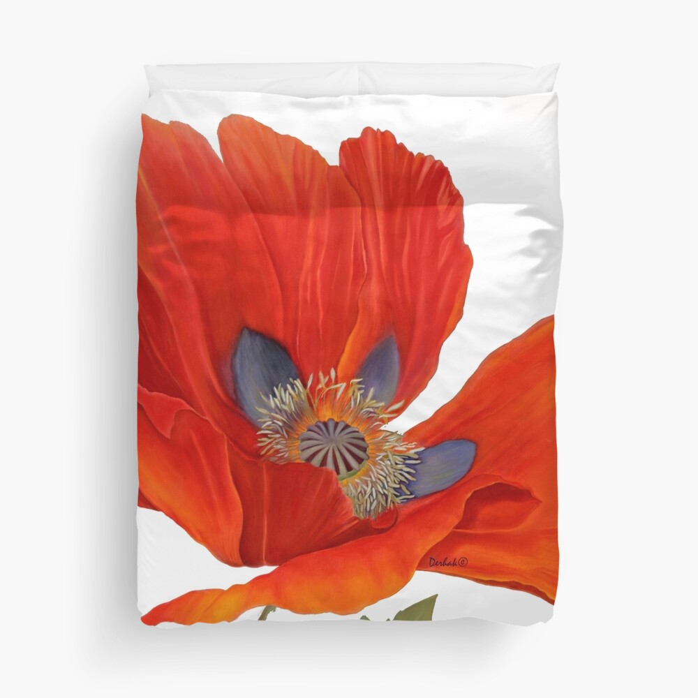 Orange Poppy By Dianna Derhak Duvet Cover
