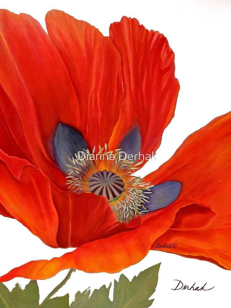 Thumbnail 3 of 3, Scarf, Orange Poppy By Dianna Derhak designed and sold by DiannaDerhak.