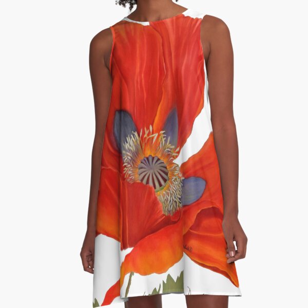 Orange Poppy By Dianna Derhak A-Line Dress