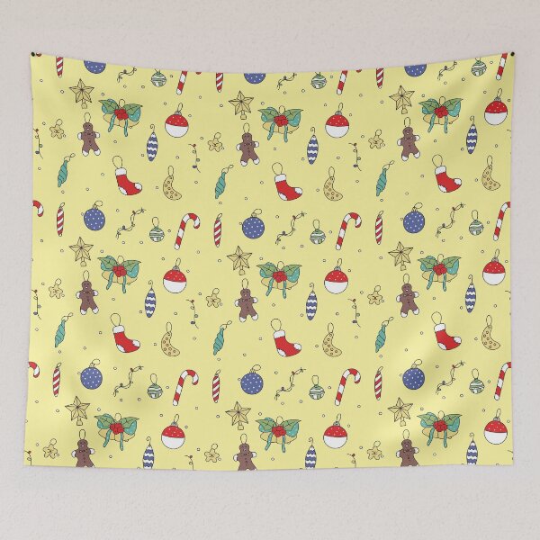 Item preview, Festive Cheer Holidays Pattern - yellow designed and sold by DesignsByDB.