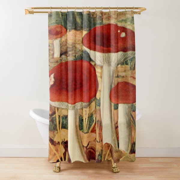 Mushroom Shower Curtain - RED