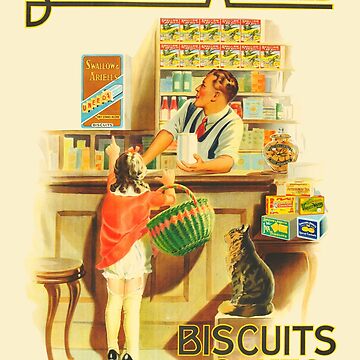 Artwork thumbnail, Biscuits and Cakes Vintage Advertising Poster by karwilbedesigns