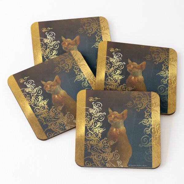 Item preview, Egyptian Cat Goddess Bastet (Photography by AliceCCI) Heavy Gold Arabesque designed and sold by VanyssaGraphics.