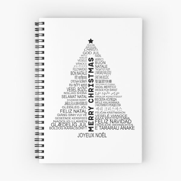 Item preview, Christmas tree - Merry Christmas in many languages, black designed and sold by EvieWoj.