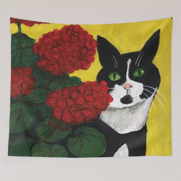 Item preview, Cat Amongst the Geraniums 2 designed and sold by David Hutchison.