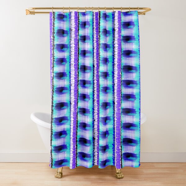 Line Striation Watercolor Abstract Shower Curtain