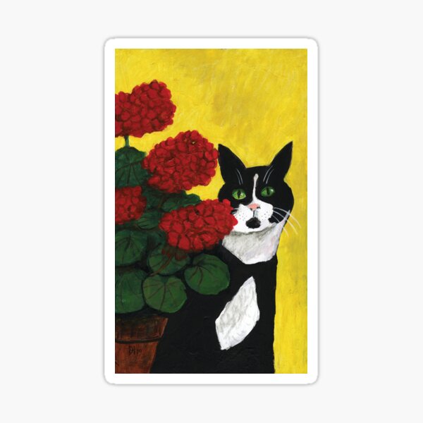 Cat Amongst the Geraniums 2 Sticker
